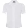 Revere collar semi fitted short sleeve school blouse