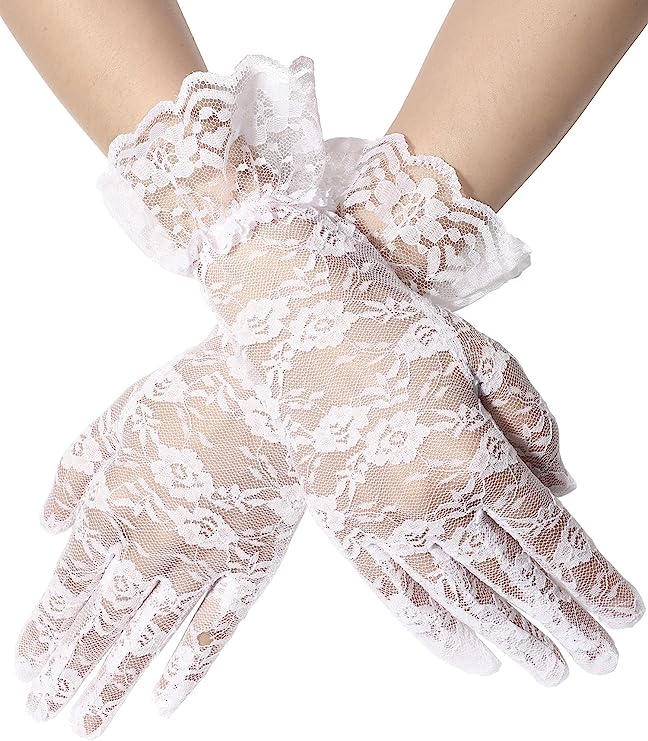 White lace gloves