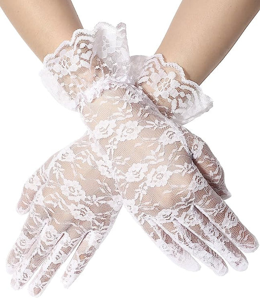 White lace gloves