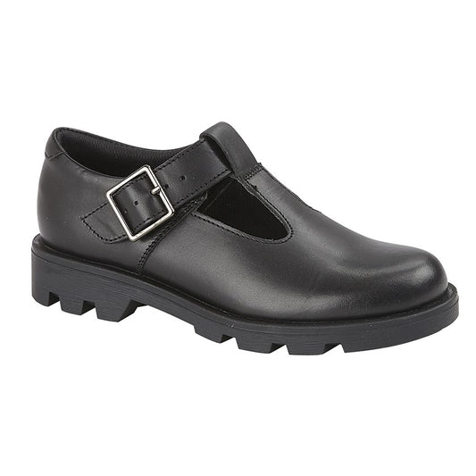 T/bar Velcro girls school shoe