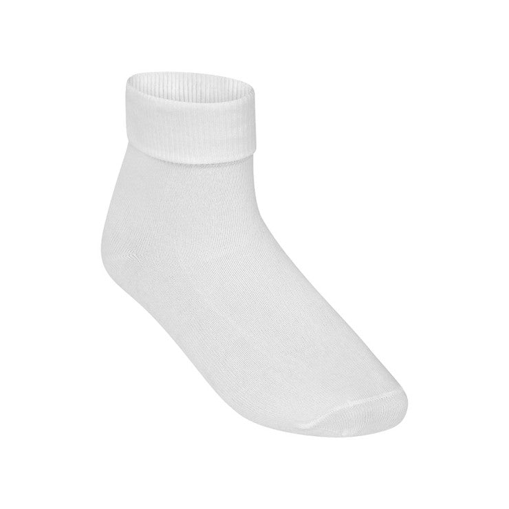 White Turnover ankle socks