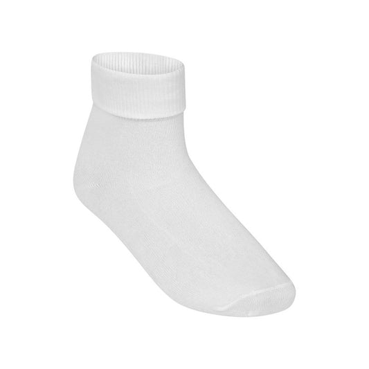 White Turnover ankle socks